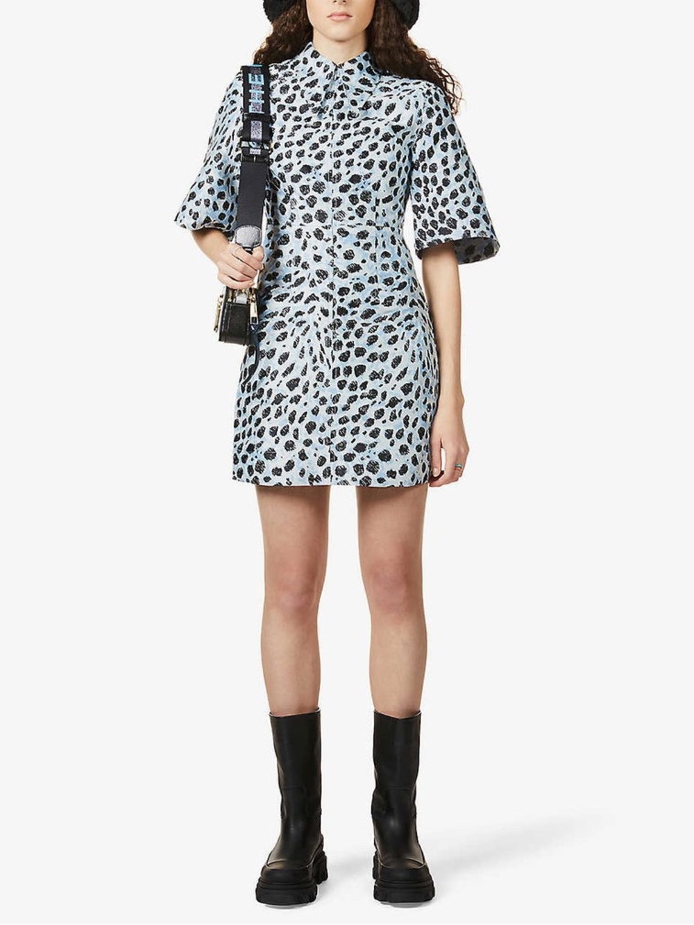 GANNI Animal-Print Mini Dress